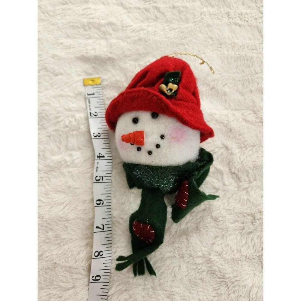 Fabric Christmas Ornament Snowman‎ Head W/ Scarf 6